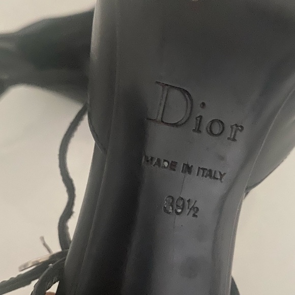 VINTAGE CHRISTIAN DIOR POINTY BLACK HEELS 39/2 - Picture 4 of 6